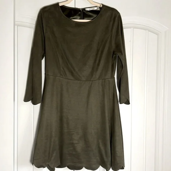 green emerald velvet dress Green Suede Dress for Women